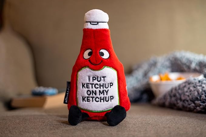 Ketchup Plushie - I Put Ketchup on My Ketchup Cute Ketchup Bottle Plush, Funny Plushie Gift for Kids