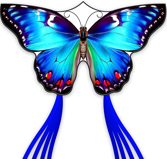 SGftre Beautiful Butterfly Kites for Boys and Girls,Large Easy to Flyer with String and Handle,Beach Kite for Family Outdoor Activities(Moonlight Butterfly)