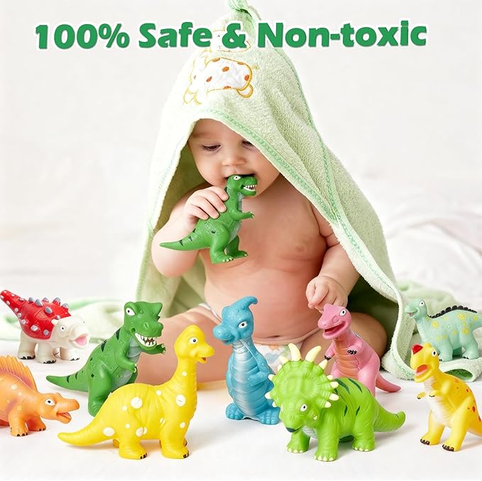 No Hole Dinosaur Bath Toys: Mold Free Bathtub Toys for Toddler Kids