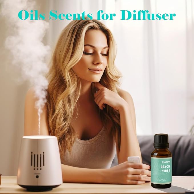AmaKane Beach Vibes Fragrance Oil for Aromatherapy, Beach Essential Oil for Diffusers for Home, DIY Candle Making Scents, Summer Fragrance Oil for Soap Making, 30ml