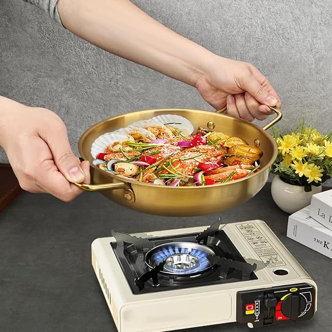 Ramen Pot, Stainless Steel Korean Ramen Cooking Pot Cookware Noodle Pot Stockpot Soup Pot for Pasta Egg (7.8in/20cm)