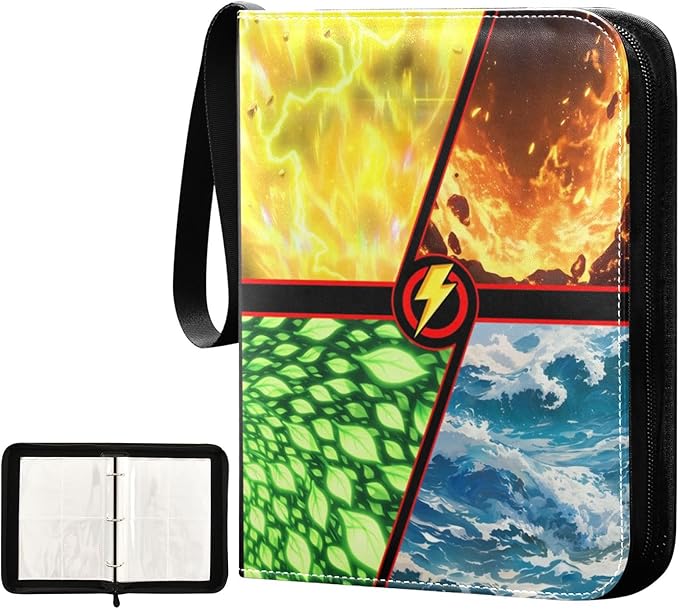 Card Binder 4 Pocket, Trading Card Binder Holder Fits 400 Cards with 50 Removable Sleeves, Collection Cards Storage Case Album Book Gifts