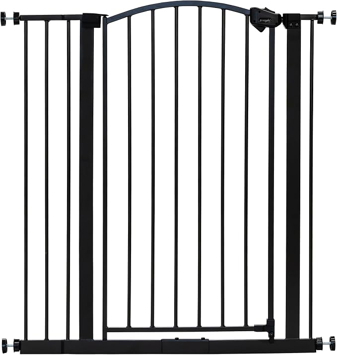 Regalo Easy Step Extra Tall Arched Décor Walk Thru Baby Gate, Includes 4-Inch Extension Kit, 4 Pack Pressure Mount Kit and 4 Pack Wall Mount Kit, Bronze, 36-Inches Tall (Pack of 1)