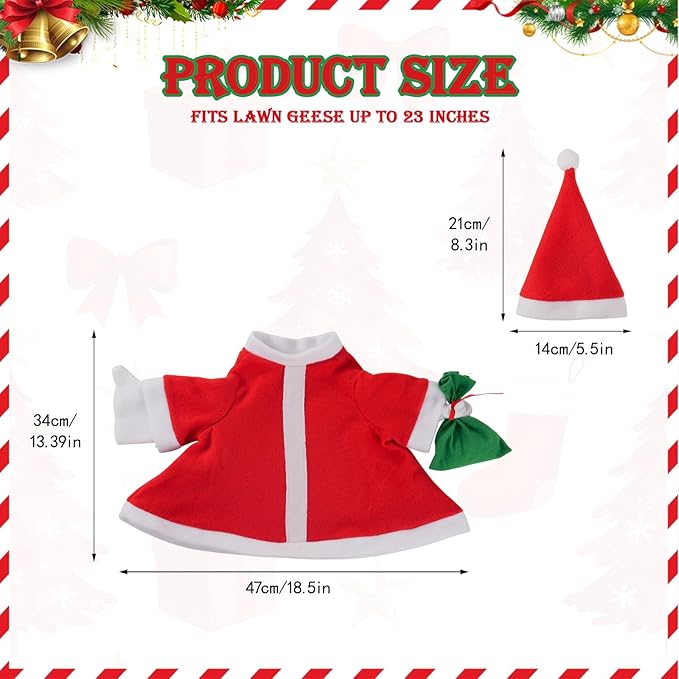 Christmas Goose Outfit for 23" Lawn Goose