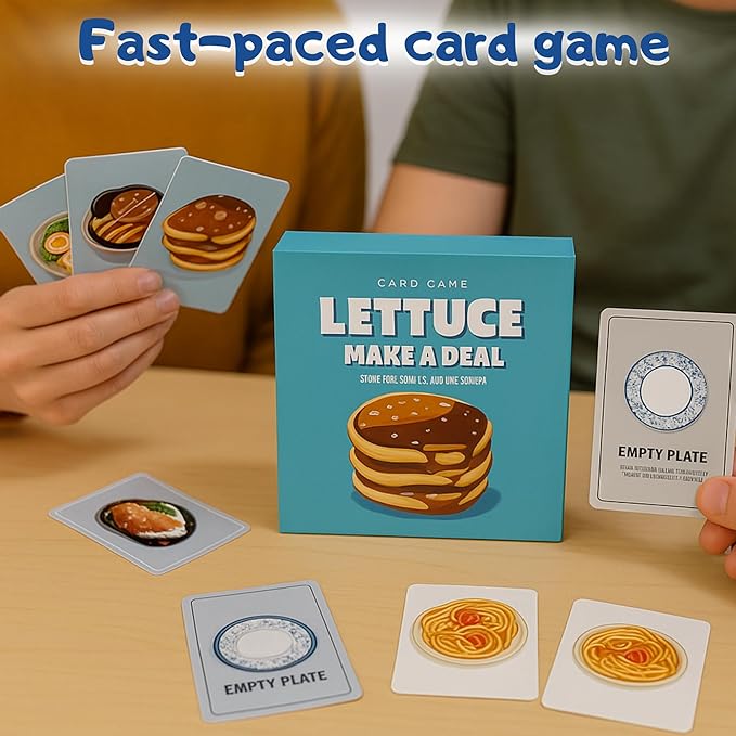 Lettuce Make a Deal Card Game | 102 Cards with Instructions | Fast-Paced Strategy Game for Kids & Adults | 2-4 Players (Up to 8 in Teams) | Ages 5+ | Family Travel & Party Fun