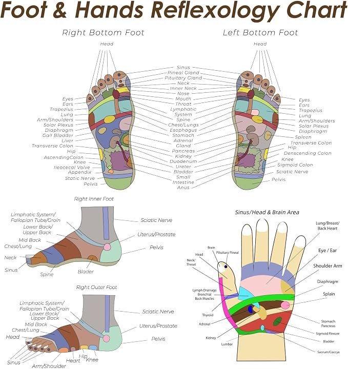 Reflexology Socks Set with Gloves Tools, 2 Pairs Chiro Acupressure Acupuncture Trigger Point Foot Hands Pain Relief Remedy Acupoint Massage Birthday Gifts for Men C