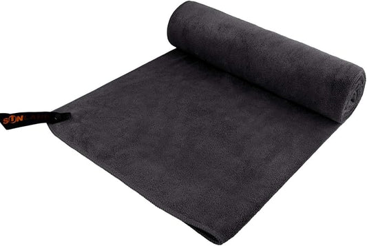 SUNLAND Microfiber Gym Bath Towel Ultra Soft Travel Camping Towel Super Absorbent Swimming Sport Yoga Sweat Towels with Straps for Adults and Children