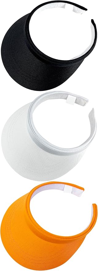 3 Pack Sports Sun Visor Hat Women Men Adjustable Clip On Visors Outdoor Golf Beach Cap