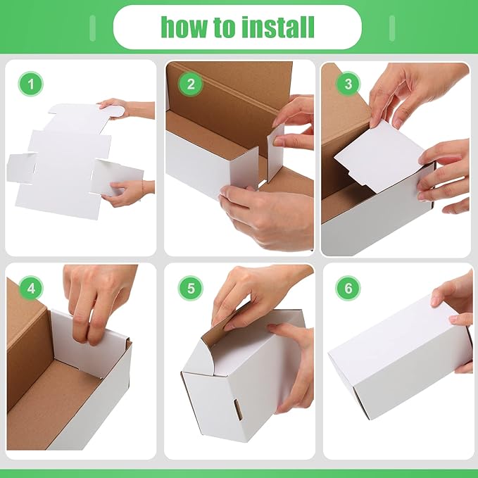 Yexiya 20 Pcs 400 Count Trading Card Storage Box Cardboard Baseball Card Storage Box Collectible Cases for Sports Gaming Cardboard Game Collecting Holder Supplies (White)