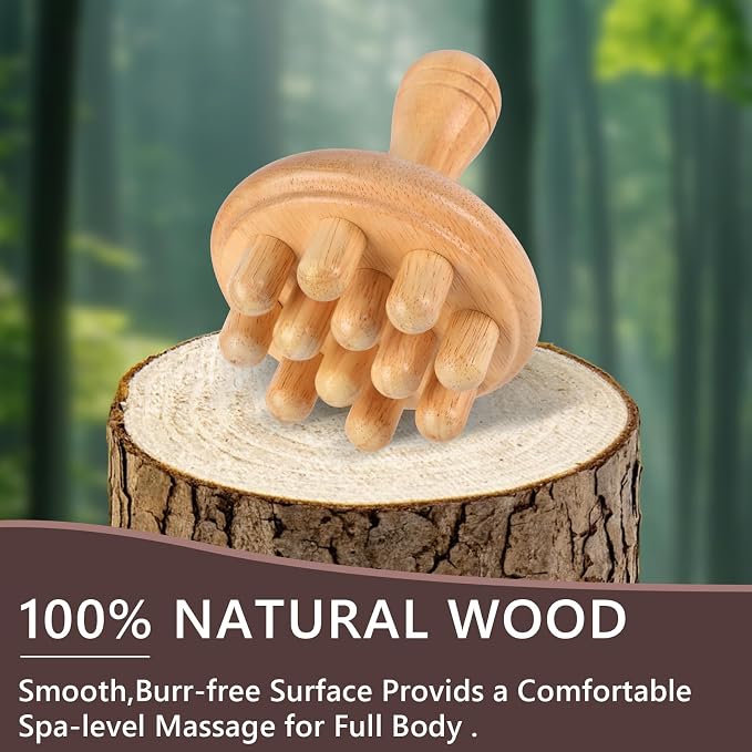 KintKita Wood Therapy Massage Tools, Anti Cellulite Massager Body Scraping Lymphatic Drainage Massager,Trigger Point Wood Therapy Gua Sha Tool for Body Sculpting,Back, Legs, Full Body Use
