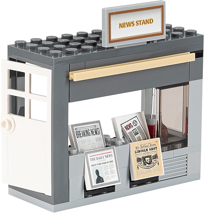 Building Bricks Toys Blocks NewsStand Pizza Hot Dog Fast Food Corner-Compatible with All Brands-MOC Minifigure City Town Village