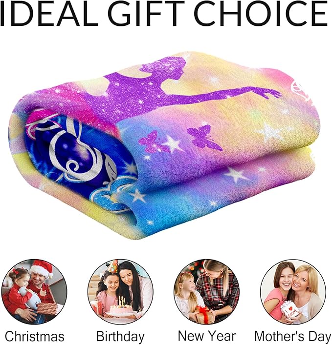 Personalized Dance Blanket - 30 x 40 Inches Lap Size Soft Fuzzy Plush Dance Gifts for Girls - Warm Throw Blankets Stuff Decor for Kids