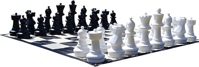 MegaChess Giant Oversized Premium Complete Set of Chess Pieces with 25 Inch Tall King - Black and White