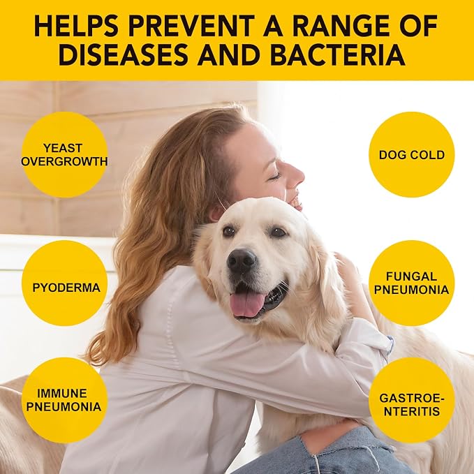 Yeast Infection Treatment for Dogs - Natural Anti Yeast Drops, Ear & Skin Itch Relief, Allergy Symptom Relief, Reduces Inflammation, with Multivitamins Probiotics, 2.02 Oz