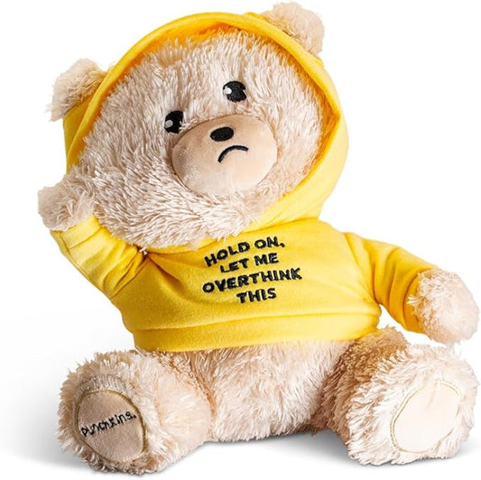 Teddy Bear Plushie - Hold On, Let Me Overthink This Sassy Stuffed Bear, Gift for Overthinkers, Teddy Bear Toy for Gifting
