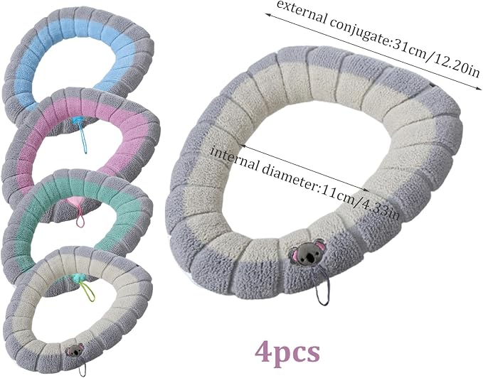 Toilet Seat Covers 4Pcs Soft Toilet Seat Warmer Cushion with Handle Winter Thick Stretchable Washable Bathroom Cushion Fits All Oval Seats Style 1, Xmas Decor