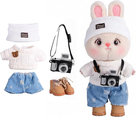 5set 17cm Dolls Clothes Outfit Set - Casual Style Costumes for Doll Figures, Camera Set,Have a seat Clothes - 6.7 Inches Cute Dolls Daily Refill,Gifts for 17cm Doll Lovers (Style-M)