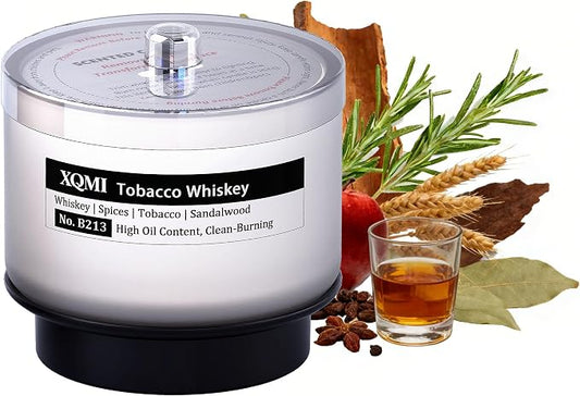 Smart Scented Candle Replaceable Refill with Smart chip, Tobacco Whiskey, 4.25oz Large Jar with up to 35 Hour Burn, Giftable