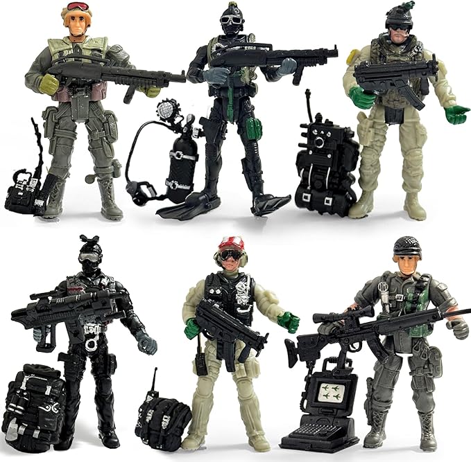 Army Men Set, Soldiers Toys for Boy Age 4-7,Army Men Action Figure Military Playset with Military Weapons Accessories,Army Toy Set for Kids Toddler Boy
