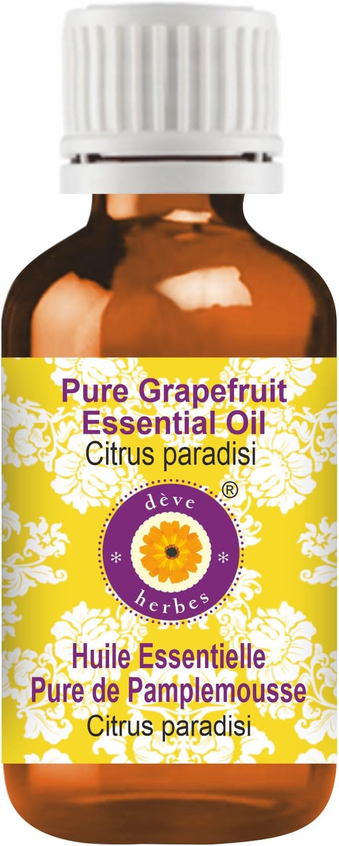 Deve Herbes Pure Grapefruit Essential Oil (Citrus paradisi) Steam Distilled 5ml (0.16 oz)