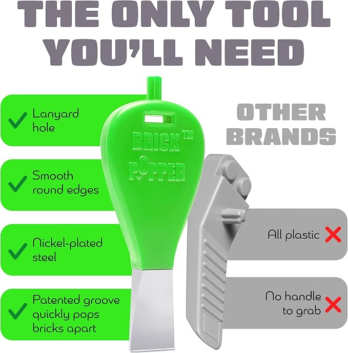 World's Fastest Separator Tool - Efficient Remover for Kids and Adults - Perfect for Ages 6 and Up - Essential Brick Tool (Lime Green)