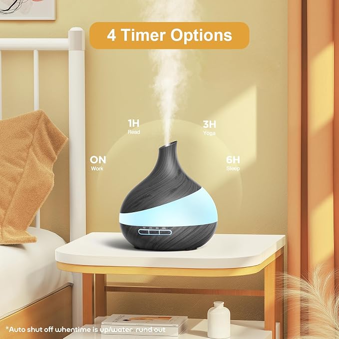 HJTHJT 500ML Essential Oil Diffuser: Aroma Diffuser with Remote Control for Hotel Spa Yoga Room - Humidifier with 14 Colors LED Night Light for Bedroom Home Relaxation