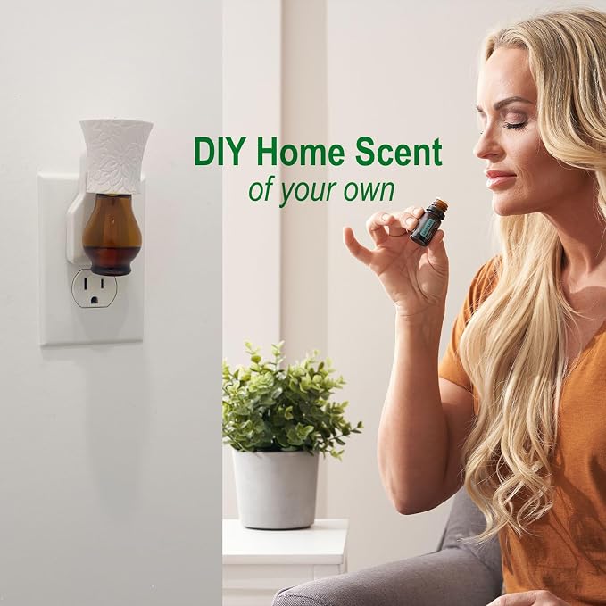 2-Set Blank Plug in Air Freshener Polarized Wall Plug Oil Diffuser for DIY Characteristic Home Scent from Natural Essential Oil, EO+Water, Fragrance Refill (White)