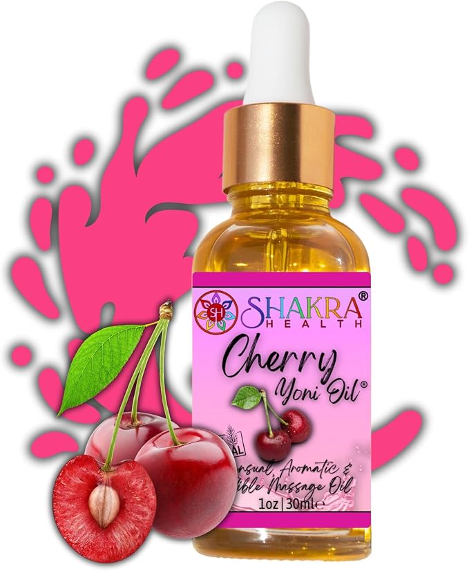Yoni Oil Cherry 30ml Massage Oil. Moisturise Body & Balance Natural PH, Intimate Feminine Scent, Hygeine & Fresh Smell *Organic Vegan*