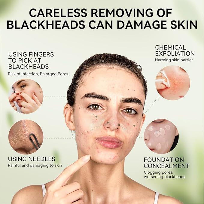 LANBENA Bamboo Charcoal Blackhead Mask Nose Pore Strips, Deep Cleansing Peel off Mask & 60Pcs Nose Strips Paper