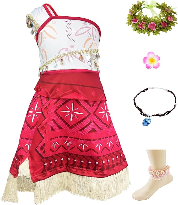 Princess Dress Up Costume for Girls Adventure Ocean Costumes Birthday Party Outfit Playwear Dresses with Accessories