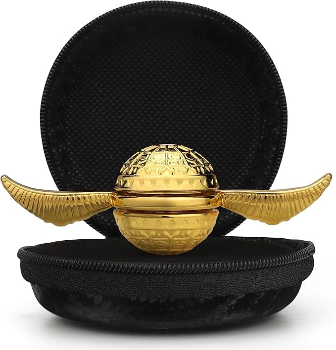 Golden Sphere Fidget Spinner Toy for Adults Kids, Magic Orb Hand Finger Spinners Toy, Cool Metal Fidget Toys EDC Fingertip Gyro, Desk Toy Fidgeting Novelty Gift for Boys Girls(Gold)
