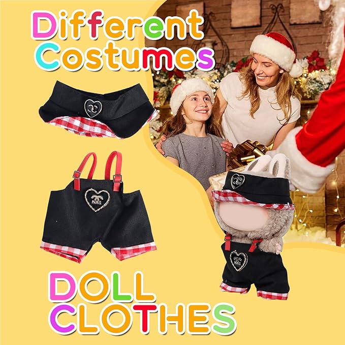 17cm Doll Clothes -5 Different Sets of Clothes and Hats, 6.7 Inches Cute Doll Accessories