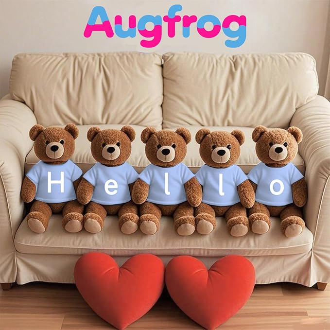 8 - Pack Light Blue Blank T - Shirts for 17 - 18 Inch Bears | Thick DIY Stuffed Animal Canvas Clothes (Blue)