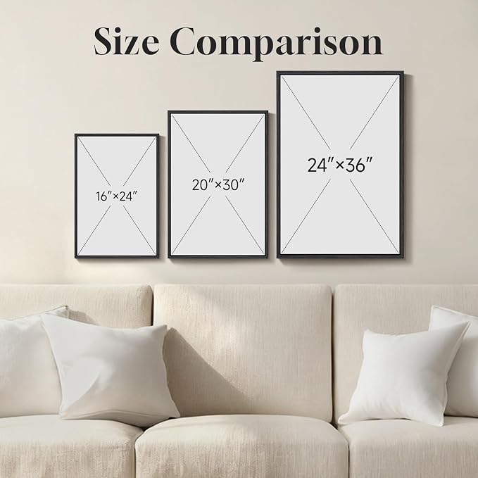 3 Piece Framed Modern Wall Art Sets, Abstract Black and White Line Geometric Decor Prints Paintings, Contemporary Luxury Artwork for Bedroom, Bathroom, Living Room and Office 16x24 Inch