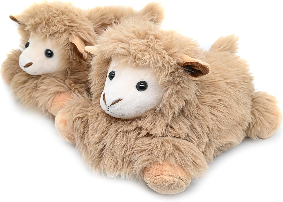 Onmygogo Indoor Fuzzy Winter Animal Panda and Cow Plush Slippers for Adult Women Men Boys Girls Kids