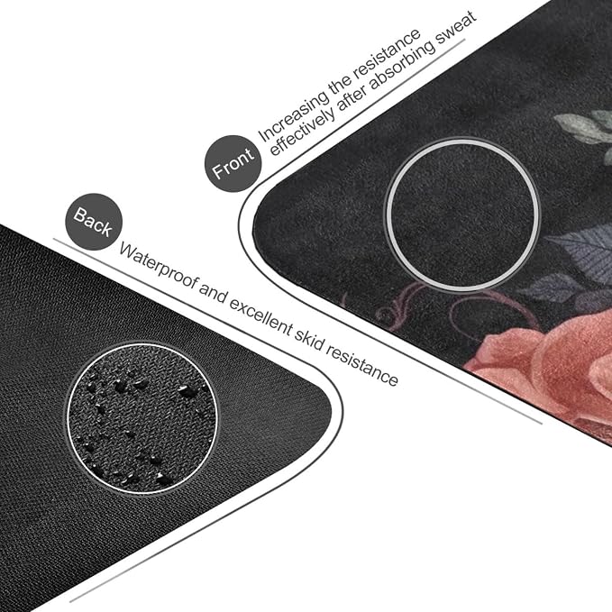 Skull Yoga Mat for Women Men 71" x 26" Non Slip Exercise & Fitness Mat 1mm Thick Workout Mat for Yoga, Pilates, Come with Storage Bag