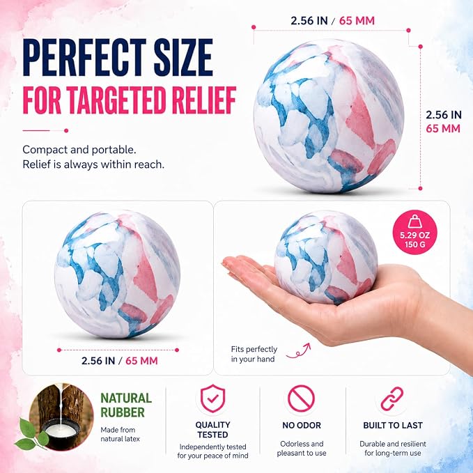 FITZELAR Massage Lacrosse Balls for Myofascial Release, Quality Certification, Massage Deep Tissue for Back and Shoulder, Trigger Point Therapy, Muscle Knots, Relieving Muscle Pain (2Pink)