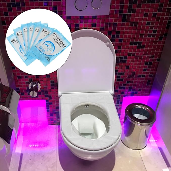 KICHOUSE Disposable Toilet Seat Covers 200 Pcs Portable Toilet Seat Cushion Pads Individually Packaged Travel Camping Public Restrooms Water Barrier Tear Resistant