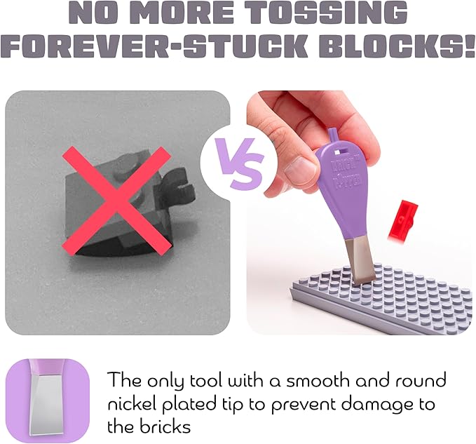 World's Fastest Brick Separator - Efficient Remover for Kids & Adults - Ages 6+ - Essential Tool (Purple)