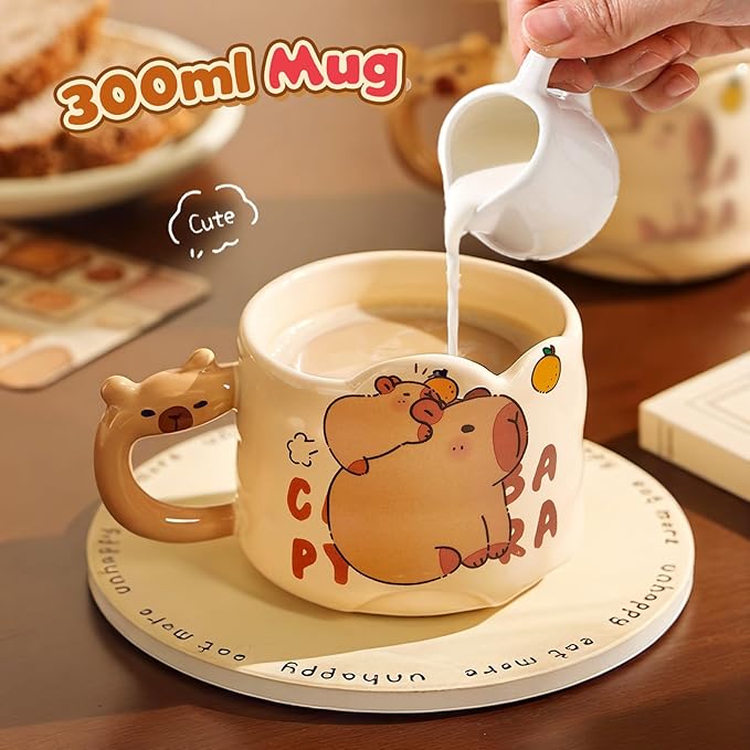 Animal Plush Gifts for Girls, Cute Chef-Themed Stuffed Toys with Mug & Keychain & Coin Purse, Birthday Gift Set for 3 4 5 6 7 8 Year Old