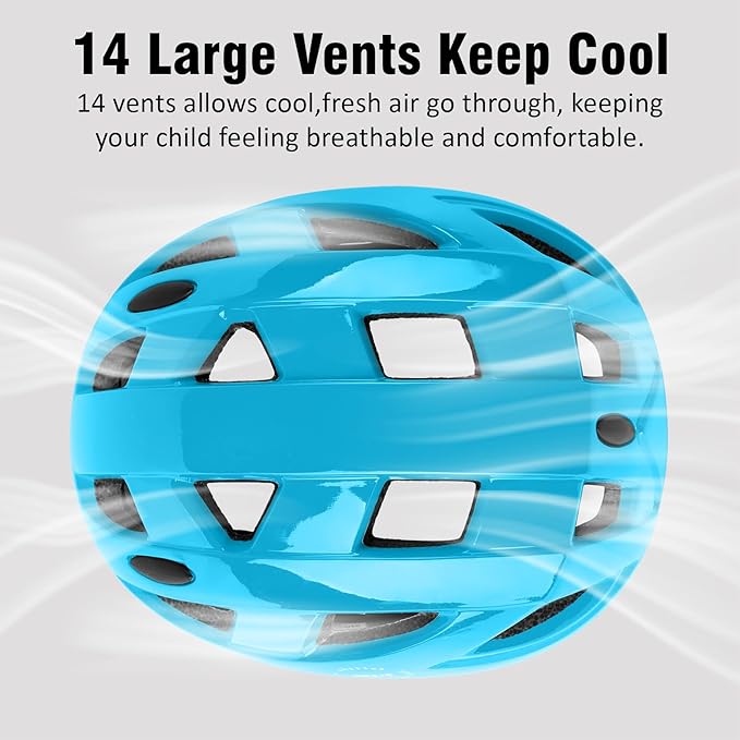 Kids Bike Helmet,2 Sizes Adjustable for Youth Child Boys & Girls Ages 3-5-8-14,Ventilation and Multi-Sport for Bicycle Skate