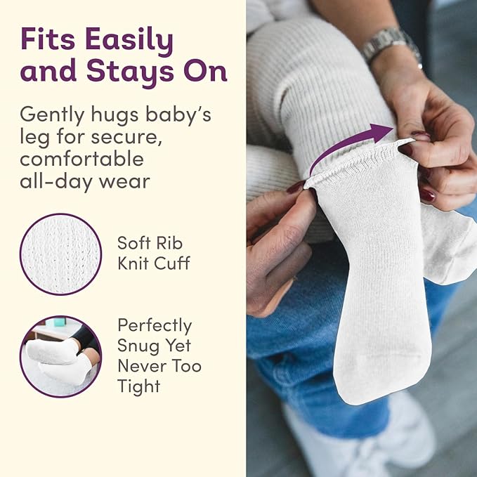 Fruit of the Loom Baby & Toddler Grow & Fit Flex Zones Cotton Stretch Socks - Unisex, Girls, Boys