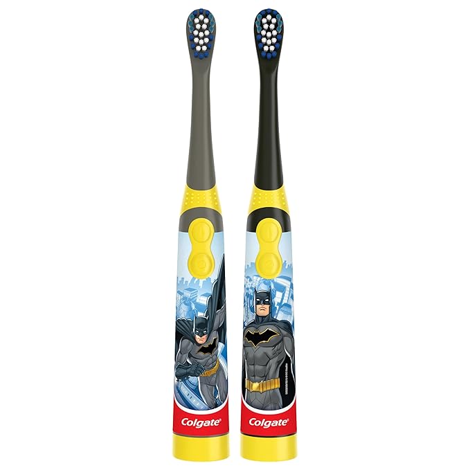 Colgate Kids Battery Powered Toothbrush, Batman, Extra Soft Toothbrush, Ages 3 and Up, 1 Pack
