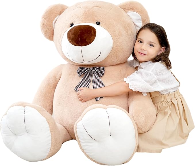 Giant Teddy Bear Stuffed Animal, Big Teddy Bear Plush, Birthday Christmas Valentine's Gift for Girlfriend & Kids, Light Brown