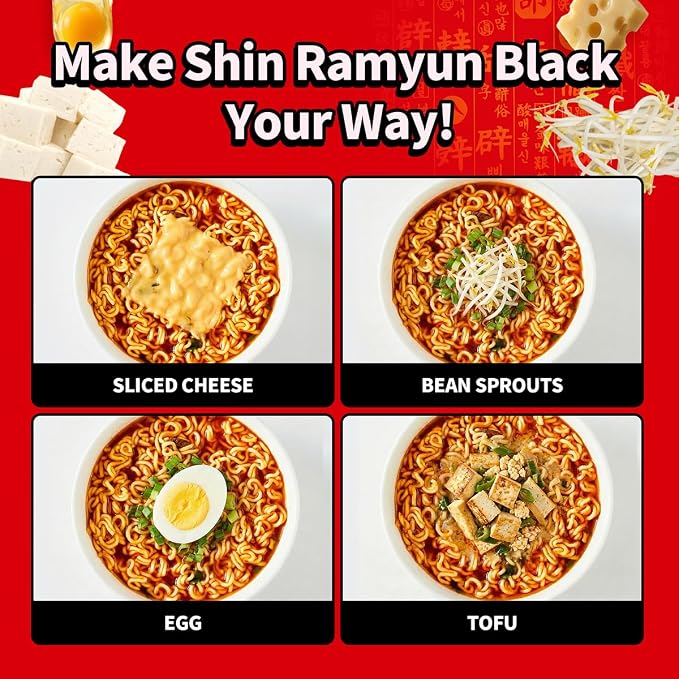 Nongshim Shin Black Noodle Soup, Spicy, 3.5 Ounce (Pack of 12)