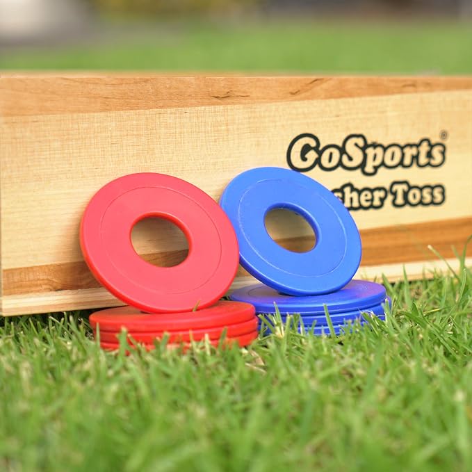 GoSports Replacement Washers Set of 8 for Washer Toss Game - Choose Bottle Opener, Plastic Coated Metal, or Plastic Coated Steel