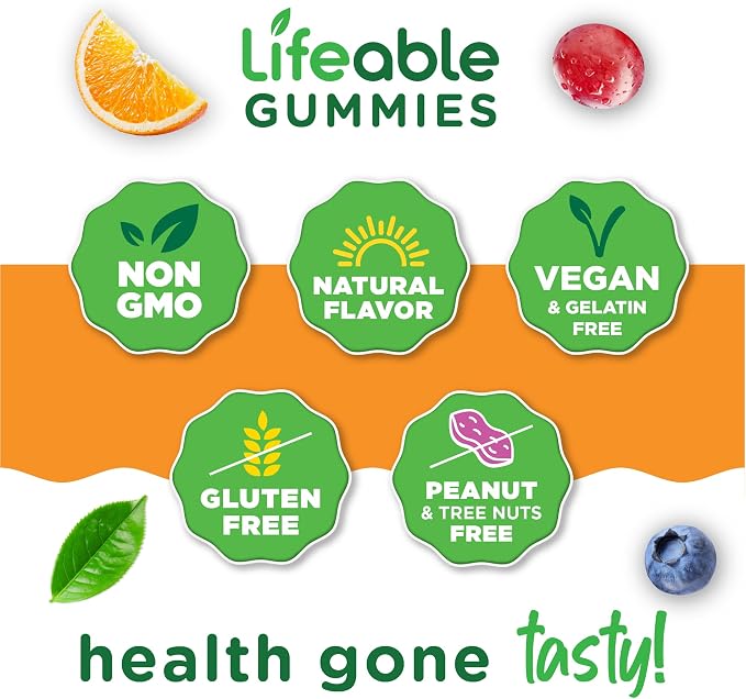 Lifeable Menopause Relief for Women | Black Cohosh, Vitex Chasteberry, Lemon Balm Extract, Red Clover Extract & More | Great Tasting Vegan Supplement | Night Sweats & Hot Flashes Relief | 60 Gummies