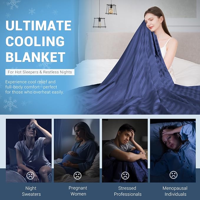 Elegear Cooling Blanket for Hot Sleepers, One-Way Moisture Flow, Twin Size | Arc-Chill® 3.0 Q-Max>0.5 Cooling Fabric with One-way Moisture Flow Helps Keep Skin Cool & Dry & Breathable, No Sticky Feeling