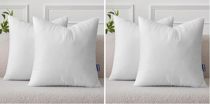 MIULEE Set of 2 Throw Pillow Inserts 20x20 Inches, Nowoven Decorative Pillow Inserts for Living Room (Pack of 2)