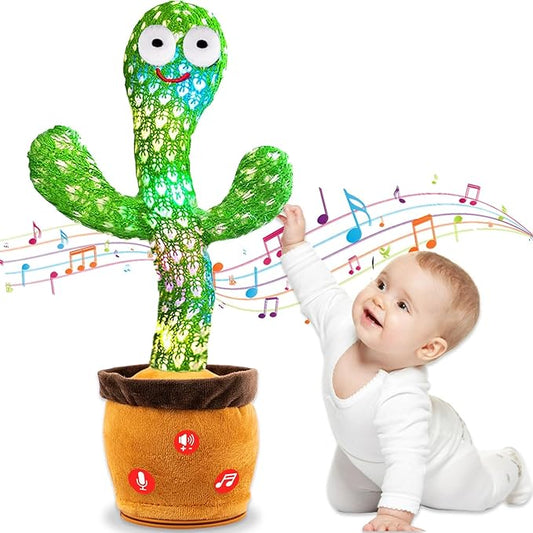 Dancing Talking Cactus Plush Toy for Kids - Volume Adjustable Mimicking and Singing Cactus with Music & Light - Funny Birthday Gifts for Years Old Boy Girl
